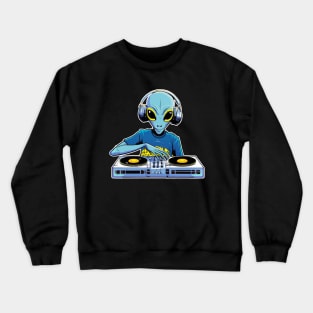 Tekno DJ Alien Rave Vinyl Crewneck Sweatshirt